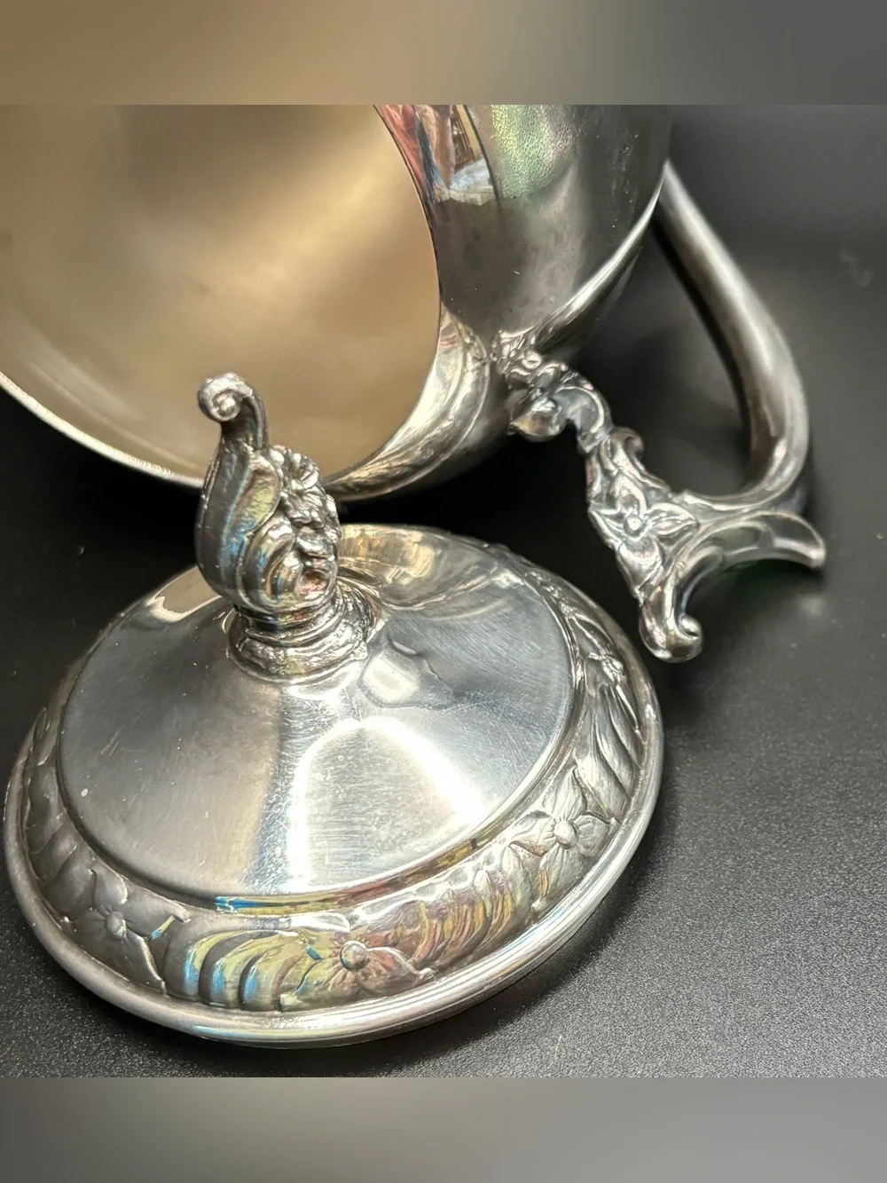 Vintage FB Rogers Silver Co Creamer Sugar Set 2358 Floral Silverplate 1883